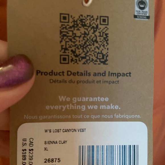 Pantagonia Lost Canyon Vest in Sienna Clay- XL. NWT - Picture 2 of 5